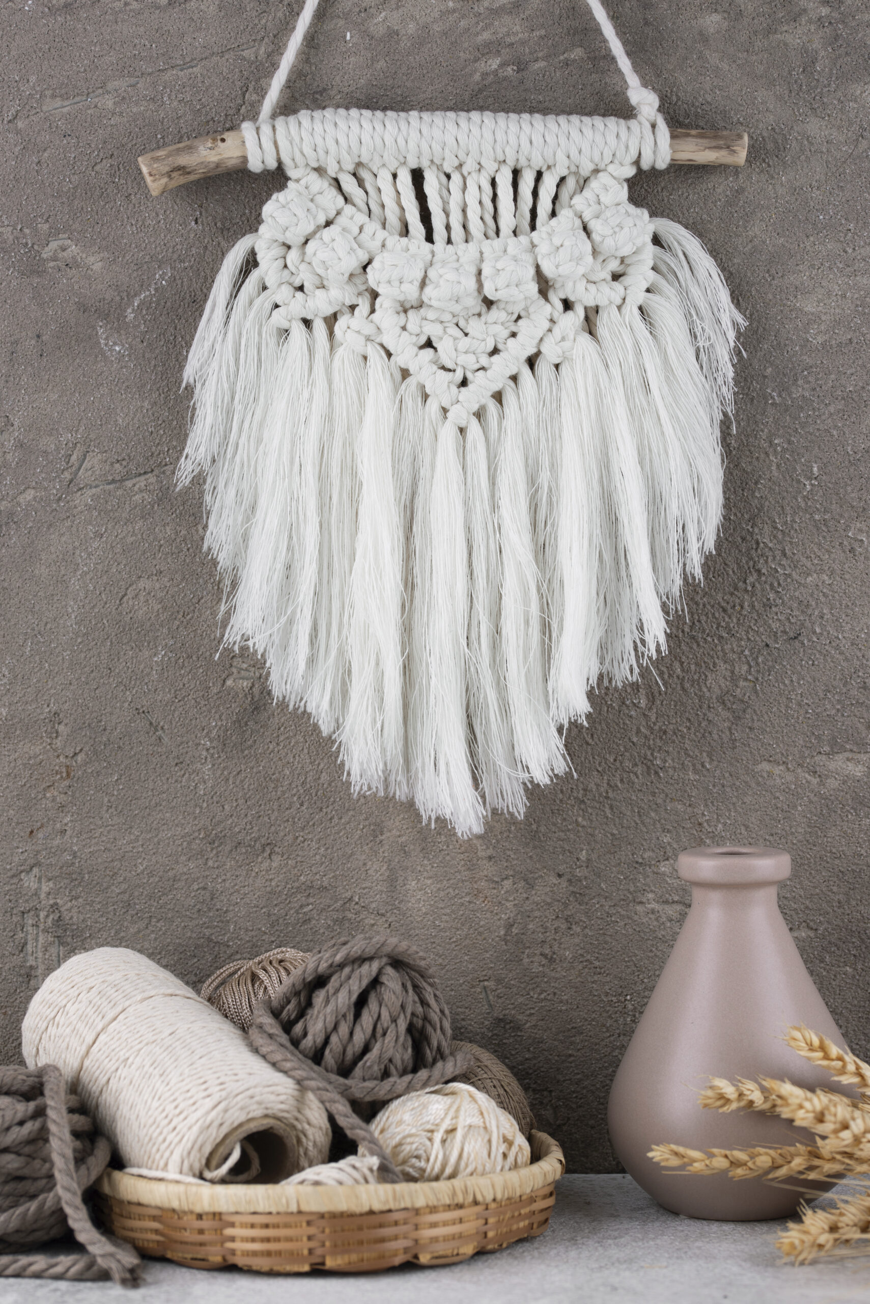 traditional macrame assortment indoors