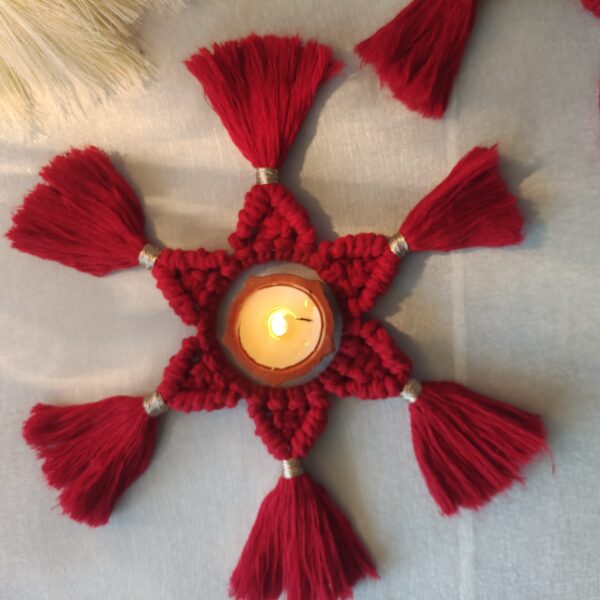 macrame diya holder