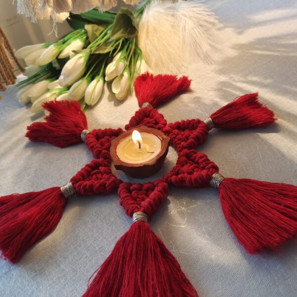macrame diya holder