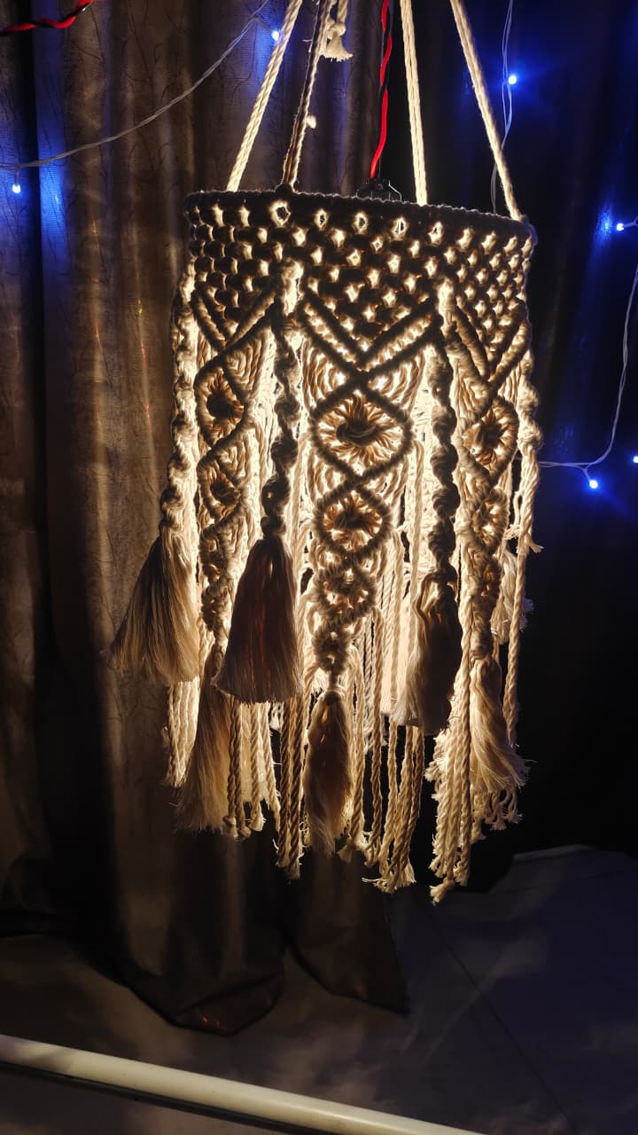 handmade macrame lamp – boho chic lighting for cozy homes