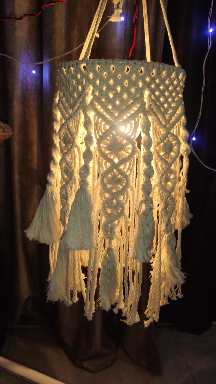 handmade macrame lamp – boho chic lighting for cozy homes