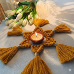 handmade macrame diya holder – boho style festive decor