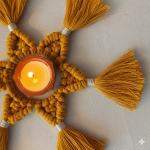 handmade macrame diya holder – boho style festive decor